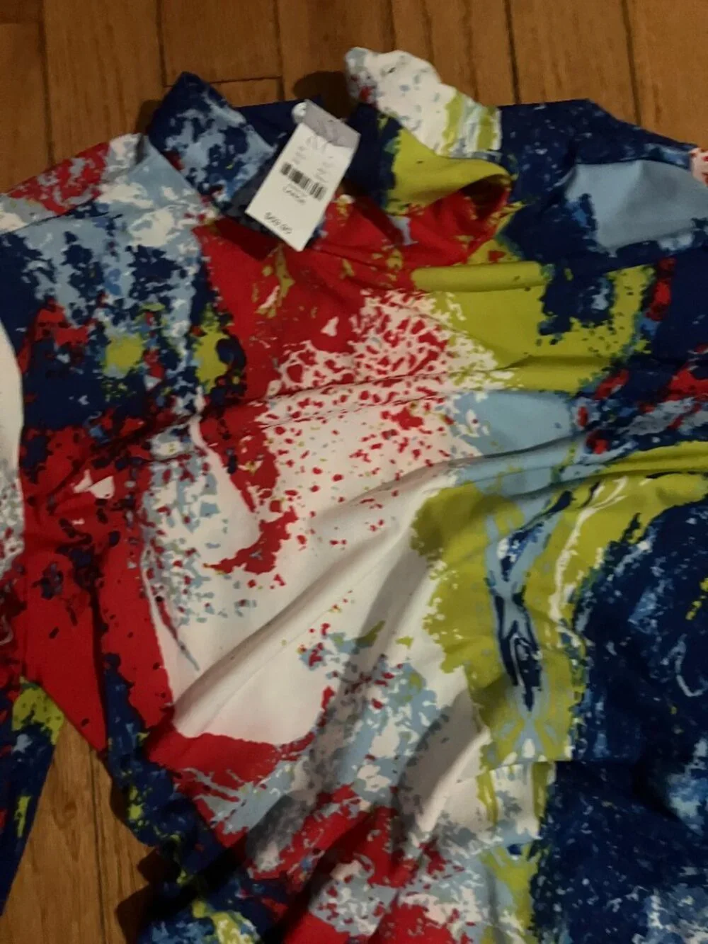 Abstract Paint Splatter Ruched Midi Dress - Picture 3 of 3